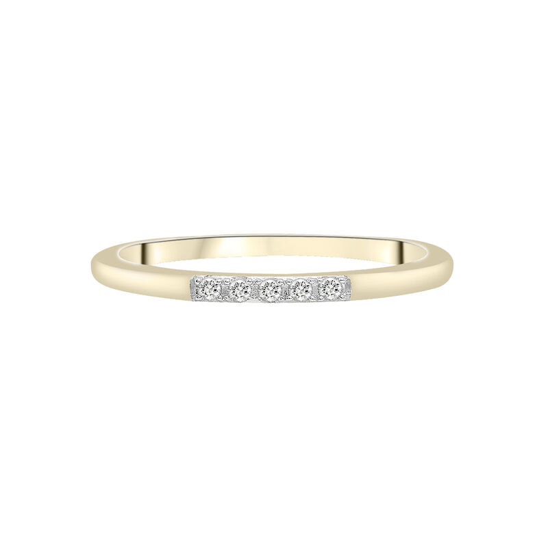 Diamond Accent Line Ring in 14K Yellow Gold